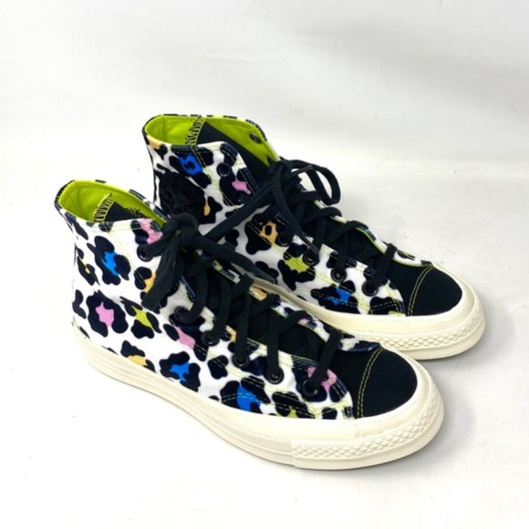 Converse Chuck 70 High Top Black Multicolor Women's Velvet Size Sneakers 572369C - Picture 6 of 9